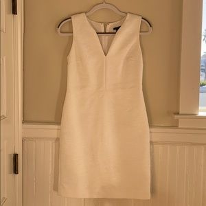 white ann taylor v-neck dress
